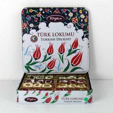 Metal Box Mixed Turkish Delight with Pistachio - 500gr 1,1 Libre